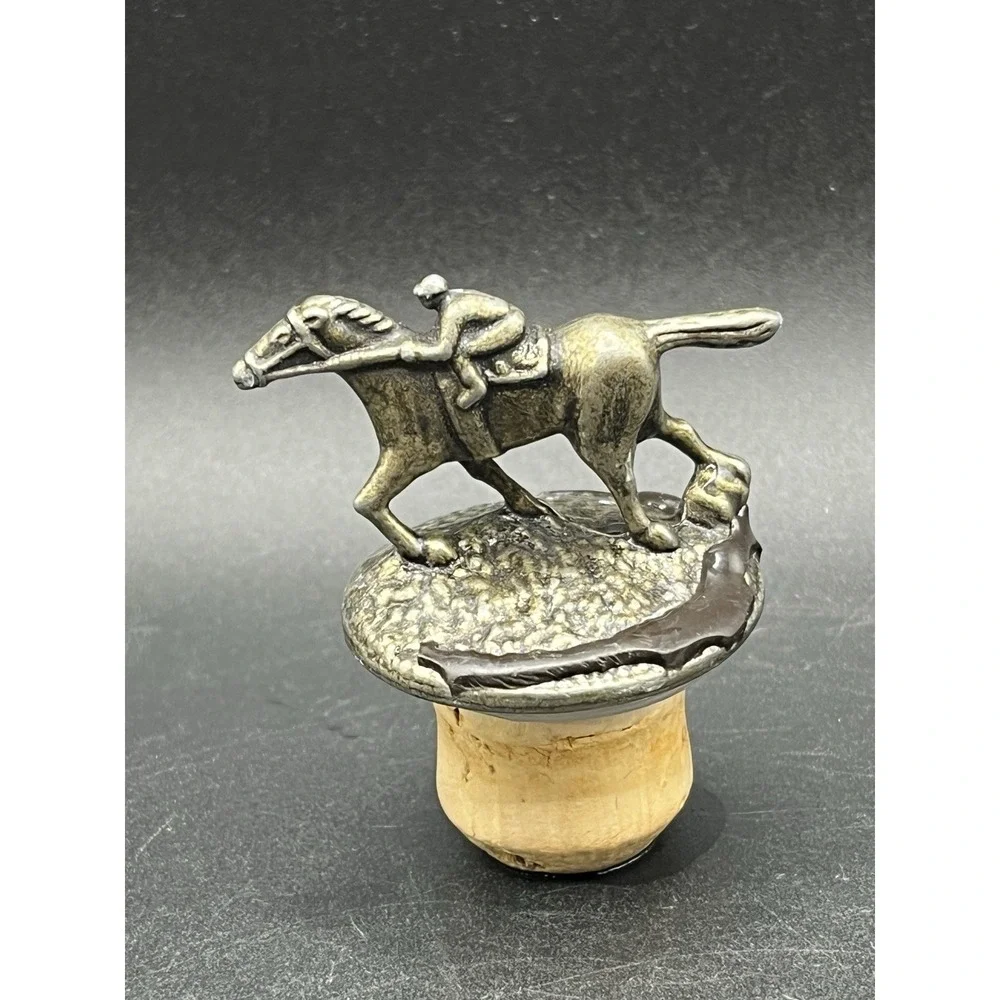 Blanton's Bourbon Whiskey Cork Bottle Stopper 'T' Collector Jockey‎ & Race Horse
